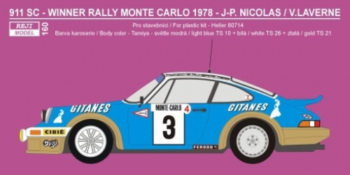 REJ0160 Transkit - Porsche 911 SC Rally Monte Carlo 1978 winner Reji Model 1/24.