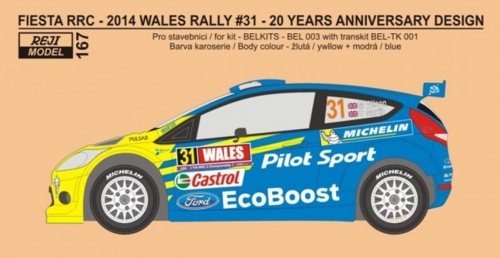 REJ0167 Transkit – Ford Fiesta RRC Wales Rally 2014 - Wilson / Martin Reji Model 1/24.