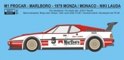 REJ0171 Decal - BMW M1 Procar - 1979 / 1980 \"Marlboro\" Reji Model 1/24.