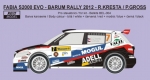 REJ0182 Decal – Fabia S2000 EVO - Barum Rally 2012 - Kresta Reji Model 1/24.