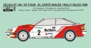 REJ0185 Decal – Toyota Celica ST165 - Rally El Corte Ingles 1989 Winner - Sainz Reji Model 1/24.