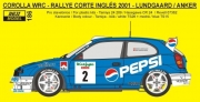 REJ0186 Decal – Toyota Corolla WRC - Rally El Corte Ingles 2001 - Lundgaard Reji Model 1/24.
