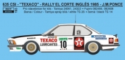 REJ0193 Decal – BMW 635 CSi - Rally El Corte Ingles 1985 - Pons Reji Model 1/24.