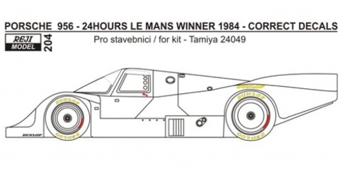 REJ0204 Decal – Porsche 956 „Newman“ - 24h Le Mans1984 - missing logo Reji Model 1/24.