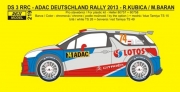 REJ0219 Transkit – Citroen DS3 RRC Deutschland Rally 2013 - Kubica Reji Model 1/24.