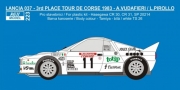 REJ0223 Decal – Lancia 037 „Benetton“ - 3rd Tour de Corse 1983 – Vudafieri Reji Model 1/24.