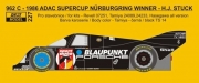 REJ0227 Decal – Porsche 962 - ADAC Supercup Nürburgring winner - H.J.Stuck Reji Model 1/24.