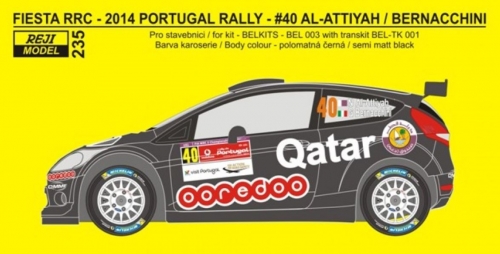 REJ0235 Transkit – Ford Fiesta RRC Rally Portugal 2014 - Al-Attiyah / Bernacchini Reji Model 1/24.