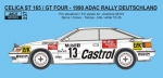 REJ0237 Decal – Toyota Celica ST165 - 1990 ADAC Deutschland Rally 1990 Schwarz / Wicha Reji Model 1/24.