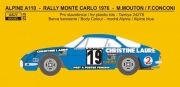 REJ0253 Transkit – Alpine A 110 - Rallye Monte Carlo 1976 - Mouton / Conconi Reji Model 1/24.