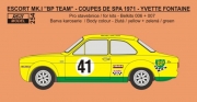 REJ0254 Decal – Ford Escort Mk.I (circuit version) - Coupes de Spa 1971 - #41 Yvette Fontaine Reji Mode