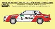 REJ0261 Decal – Nissan 240 RS - Rallye El Corte Inglés 1984/1985 Reji Model 1/24.
