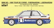 REJ0264 Decal – BMW M3 - Tour de Corse rallye 1989 - P.Bernardini / J.Bernardini Reji Model 1/24.