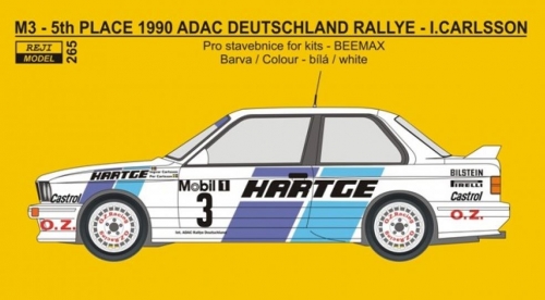 REJ0265 Decal – BMW M3 - 1990 ADAC Deutschland Rallye - I.Carlsson / P.Carlsson Reji Model 1/24.