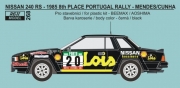 REJ0268 Decal – Nissan 240 RS - Rallye Portugal 1985 - Mendes / Cunha Reji Model 1/24.