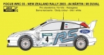 REJ0271 Decal - Ford Focus WRC 03 New Zealand rally 2003 – Märtin # 4 / Duval # 5 Reji Model 1/24.