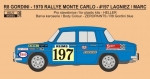 REJ0300 Decal – Renault R8 Gordini - Rallye Monte Carlo 1970 - Lagniez / Marc Reji Model 1/24.