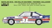 REJ0303 Decal – Opel Manta 400 Gr.B - 1983 Rallye San Remo - Toivonen / Gallagher Reji Model 1/24.
