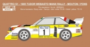 REJ0304 Decal – Audi Quattro Sport S1 - Tudor Webasto Manx Rally 1985 - Mouton / Pons Reji Model 1/24.