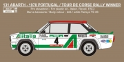REJ0308 Decal - Fiat 131 Abarth „Alitalia“ - 1978 Portugal / Rallye Tour de Corse winner Reji Model 1/2