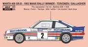 REJ0313 Decal – Opel Manta 400 Gr.B - 1983 Manx Rallye winner - Toivonen / Gallagher - LIMITED EDITION
