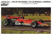 REJ0192 Decal – Lotus 72C - 1970 GP USA Winner / 1971 GP Monaco + Germany version Reji Model 1/20.
