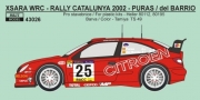 REJ43026 1/43 Decal – Citroen Xsara WRC - Rally Catalunya 2002 Reji Model