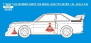 REJ43059 1/43 Decal – Audi Quattro Sport S1 - HB sponsor logo Reji Model