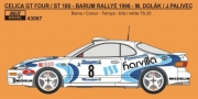 REJ43067 1/43 Decal – Toyota Celica ST 185 - Barum Rally 1996 Reji Model