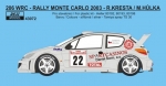 REJ43072 1/43 Decal – Peugeot 206 WRC „BOZIAN“ - Rally Monte Carlo 2003 Reji Model