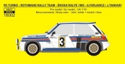 18002 1/18. Decal – Renault 5 Turbo „Rothmans“ - Škoda Rallye 1983 - Ferjáncz / Tandari Reji Model