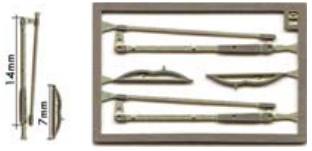 [사전 예약] FT04 1/43 Compasses wiper type A 4 pieces 60s 70s Photoetched Tameo Kits