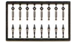 FT13 1/43 Spring and click hooks 8 + 8 pieces 50s Photoetched Tameo Kits