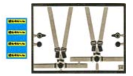 FT40 1/43 Seatbelt rally BRITAX 2 pieces Photoetched Tameo Kits