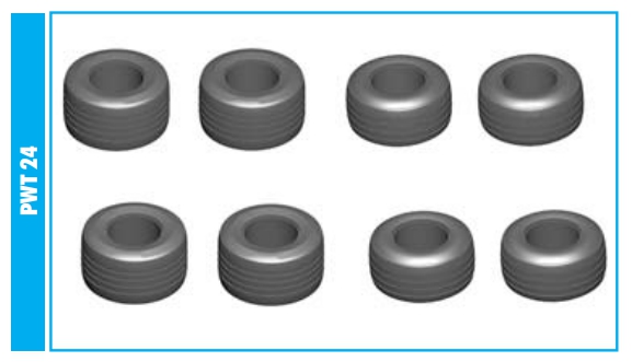 PWT24 1/43 2 sets slick grooved tyres 1999-2005 Wheel and Tyres Tameo Kits
