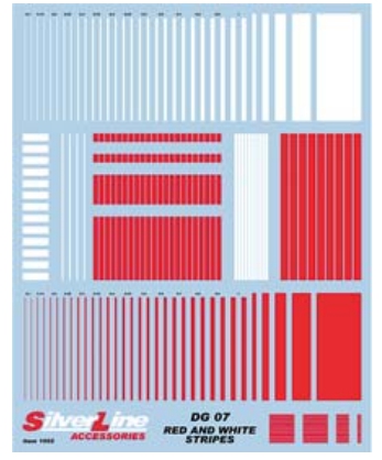 DG07 1/43 White and red stripes   1 piece Common Decals Tameo Kits