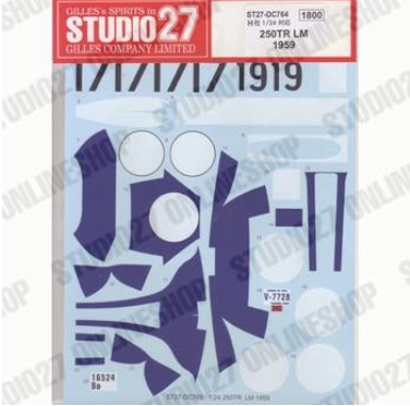 [사전 예약] ST27-DC764 1/24 Car number, stripe decal for 250TR LM (1959) (#10, 17 & 19) Studio27 for Hasegawa