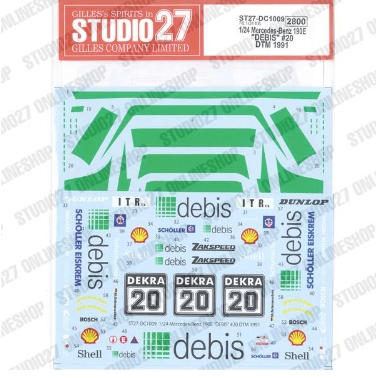 [사전 예약] ST27-DC1009 1/24 190E "DEBIS" #20 DTM (1991) Studio27