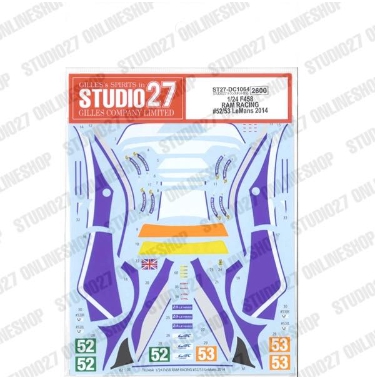 [사전 예약] ST27-DC1064 1/24 F458 RAM RACING #52/53 LeMans (2014) Studio27