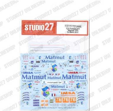 [사전 예약] ST27-DC1065 1/24 911 "Matmut" #76 Le Mans (2014) Studio27
