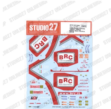 [사전 예약] ST27-DC1084 1/24 Fiesta "BRC" #203 Rally San Remo (2014) Studio27