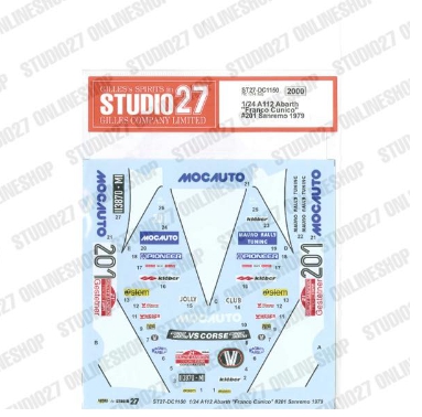 [사전 예약] ST27-DC1150 1/24 A112 Abarth "Franco Cunico" #201 Sanremo Studio27