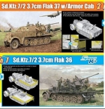DR6953 1/35 Sd.Kfz.7/2 3.7cm FlaK 37 + Sd.Kfz.7/2 3.7cm FlaK 36 2 in 1 - Smart Kit