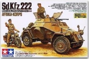 35286 1/35 Sd.kfz.222 Armored Car North Africa w/PE Parts & Aluminum Barrel & DKW Motorcycle Tamiya