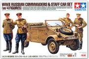 25153 1/35 WWII Russian Commanders & Staff Car Set w/4 Figures Tamiya