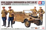 25153 1/35 WWII Russian Commanders & Staff Car Set w/4 Figures Tamiya