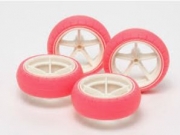 95460 1/32 L N R Wheel Arch Tire F Pink Tamiya