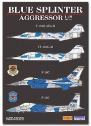 WDD48029 1/48 USAF Blue Splinter Aggressor F-16, F-15, F-104
