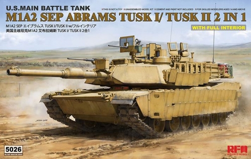 RM5026 1/35 M1A2 SEP Abrams Tusk I/Tusk II 2 in 1 w/Full Interior