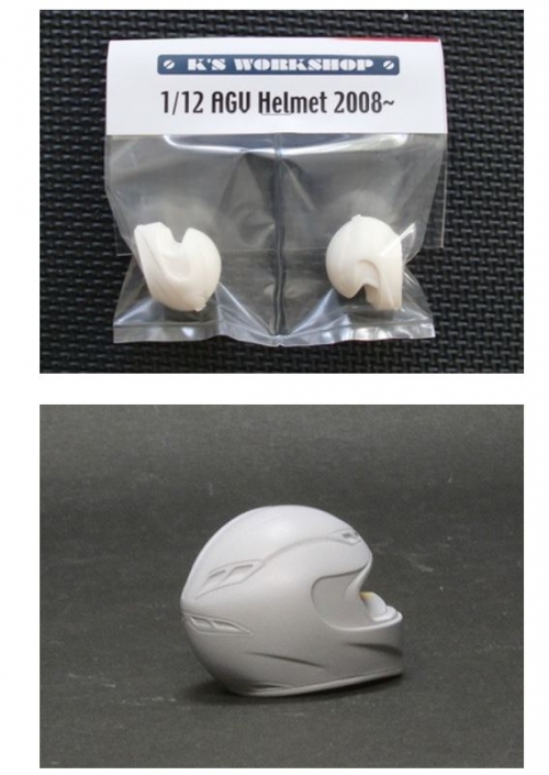 KWP-AGVHLM 1/12 1/12 Scale : 2008~ AGV Helmet parts (Without Screen) x 2pc. K\'s Workshop